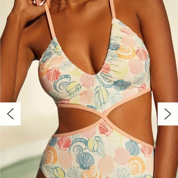 Anthropologie Shell Cutout One-Piece Swimsuit - Picture 3 of 13